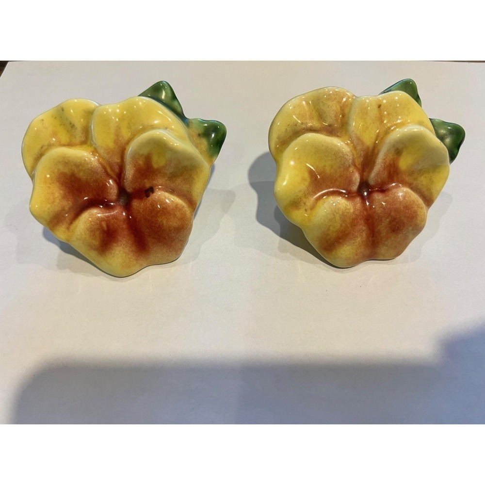 Vintage 1980's Yellow Pansy Salt & Pepper Shakers